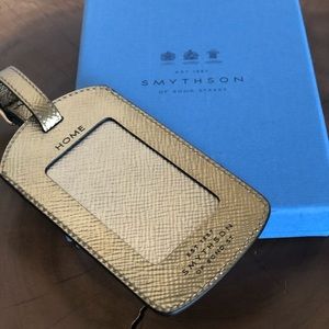 Smythson Leather Luggage Tag - Gold